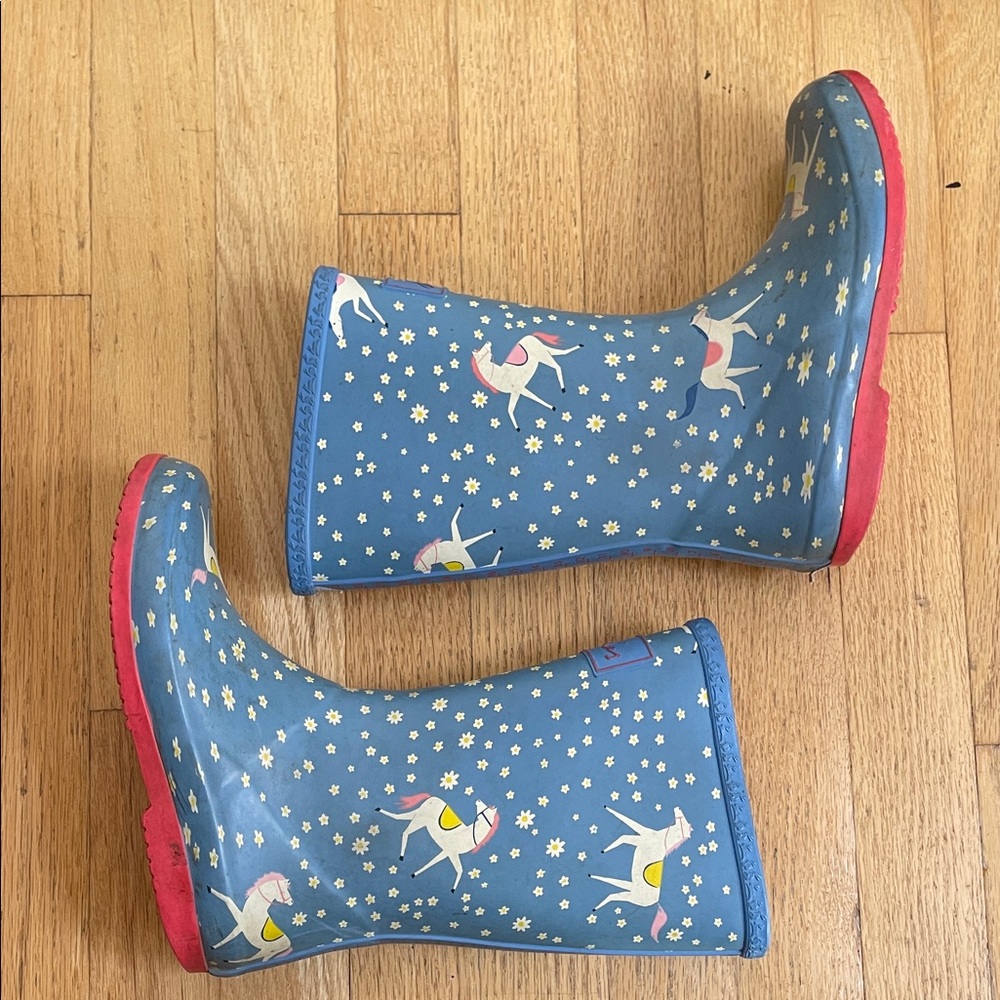 Joules Unicorn rain boots size 2